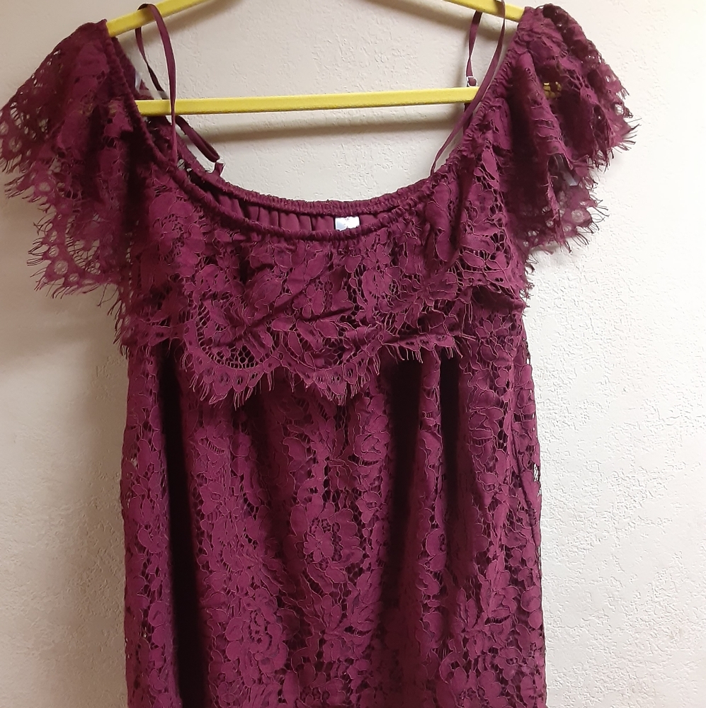 Red Off-Shoulder Top - Picture 2 of 3
